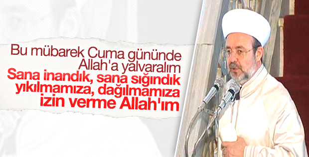 Cuma hutbesini Mehmet Görmez okudu