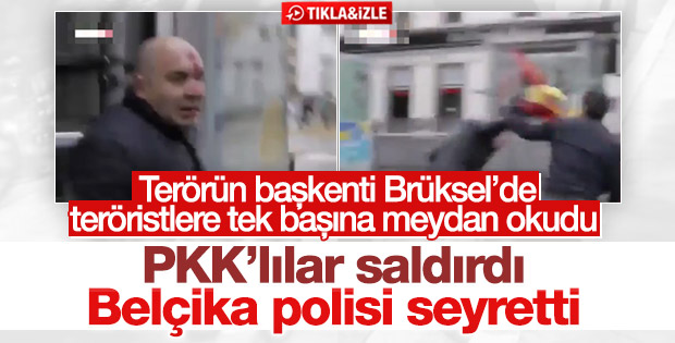 Belçika'da PKK yandaşları Türk vatandaşına saldırdı İZLE