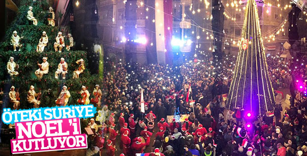 Halep'te Esad yanlılarından Noel kutlaması