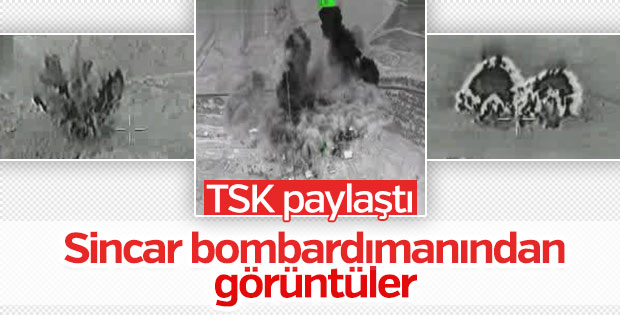 TSK'nın Sincar'ı bombalama görüntüleri