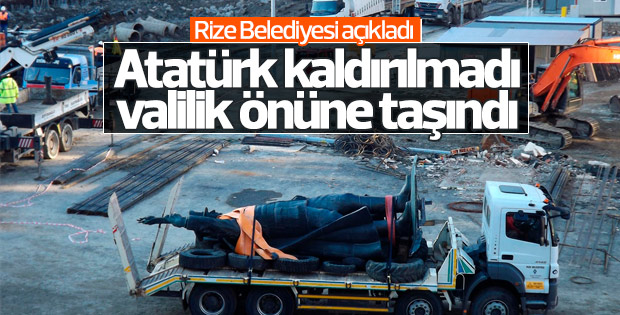 Rize'deki Atatürk heykeli tören alanına yerleştirildi