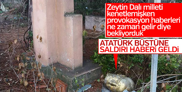 Manisa'da Atatürk büstüne saldırı