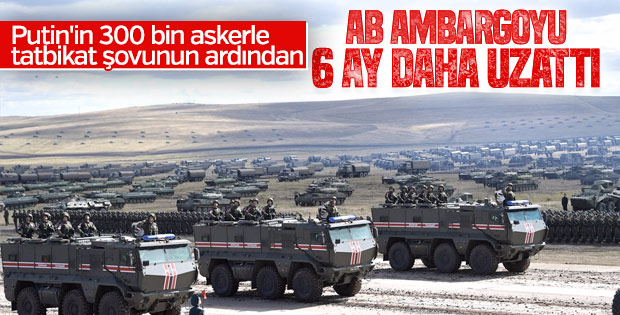 AB, Rusya'ya uyguladığı yaptırımları uzattı