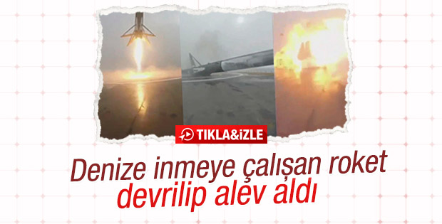 SpaceX'in Falcon roketi denize inemedi