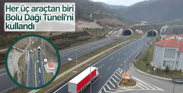 Bolu Dağı Tüneli'ni 7 milyondan fazla sürücü kullandı