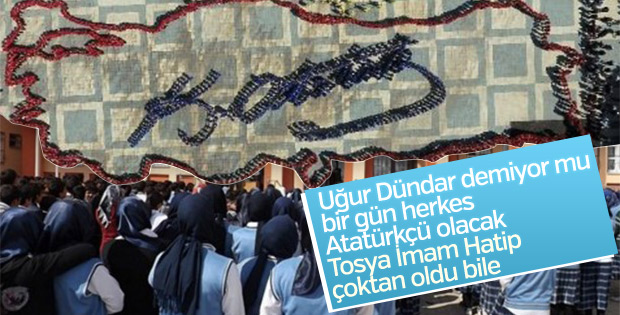Tosya imam hatip öğrencilerinden Atatürk koreografisi