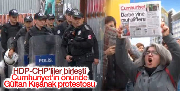 CHP ve HDP'lilerden Cumhuriyet'in önünde protesto