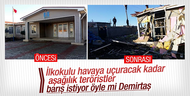 Teröristler Şırnak'ta okulu havaya uçurdu
