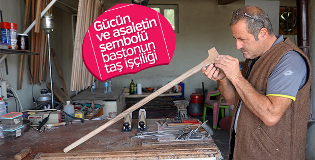 Bastonları taş işçiliğiyle süslüyorlar