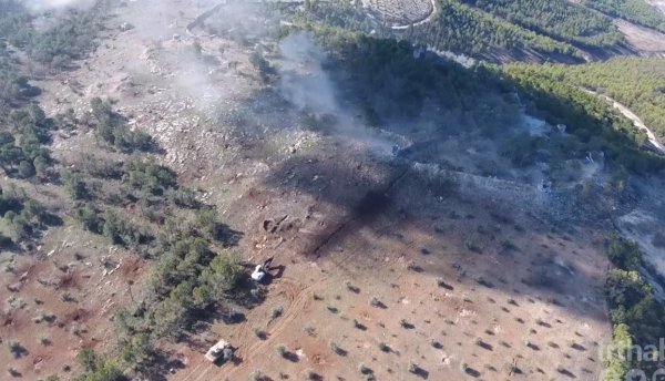 Afrin'deki teröristlerin tankla vurulma anları