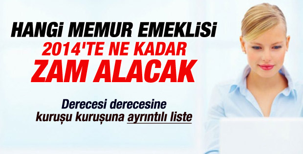 2014 yılı memur emeklisi zamları