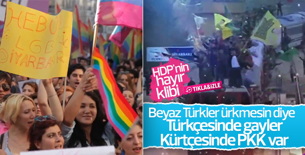 HDP'nin referandum şarkısında PKK bayrakları