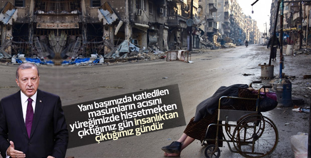 Erdoğan Halep'teki katliama dikkat çekti