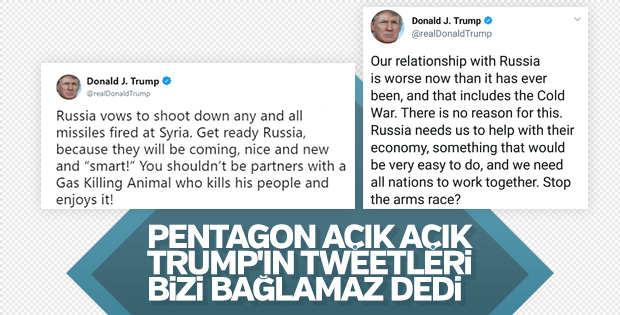 Pentagon: Trump'ın tweetlerini bize sormayın