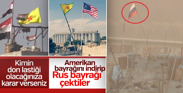 Afrin'de YPG Rus bayraklarını siper olarak kullanıyor