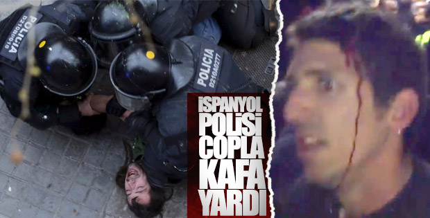 Katalonya'da polis dayağı