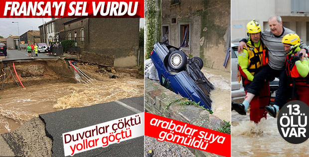 Fransa'da sel felaketi: 13 ölü 8 yaralı