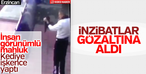 Kediye işkence yapan asker