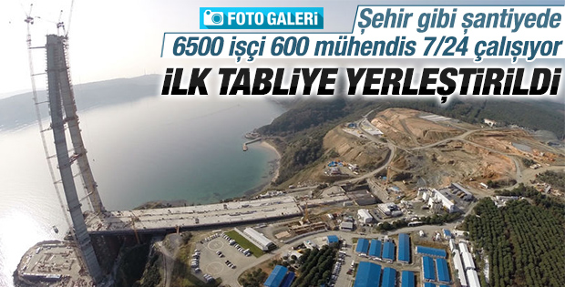 3. köprüye ilk çelik tabliyeler yerleştirildi