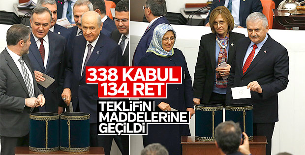 Anayasa teklifinin maddelerine geçilmesi kabul edildi