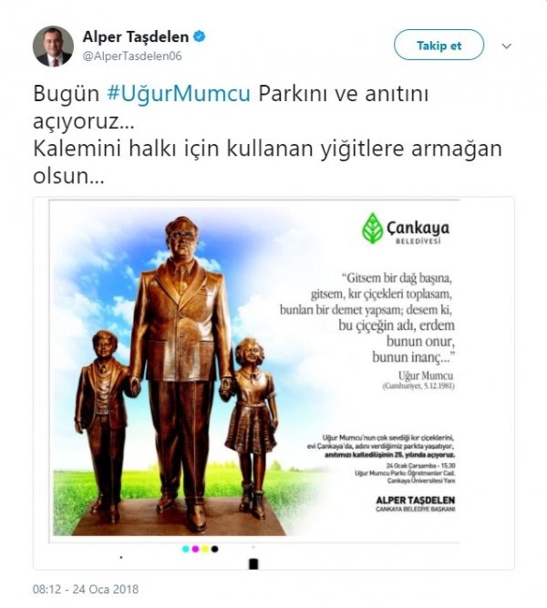 CHP Uğur Mumcu'nun heykelini dikecek