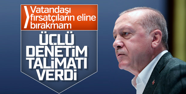 Başkan Erdoğan: Fırsatçılara üçlü denetim yapın