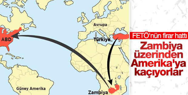 FETÖ'cüler Zambiya üzerinden ABD'ye kaçıyor
