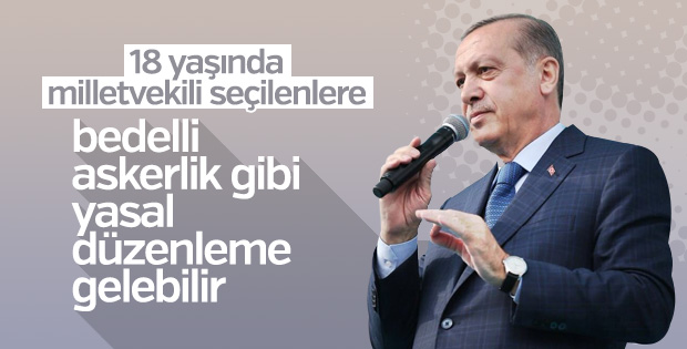 Erdoğan'dan askerlik şartı eleştirilerine yanıt