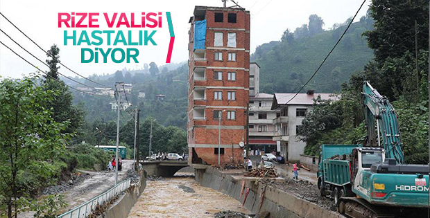 Rize'de dere yatağı üzerindeki yapılar