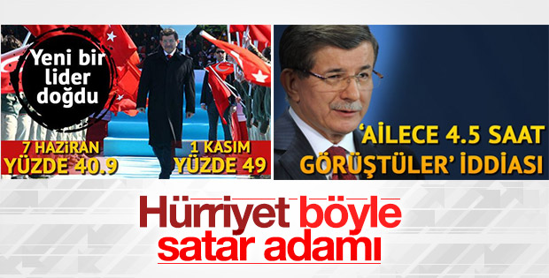 Hürriyet'ten Davutoğlu'nu kızdıracak manşet