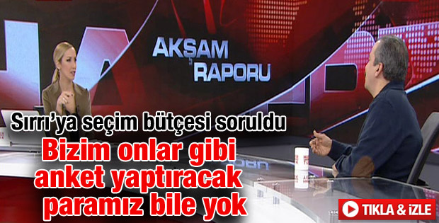 Sırrı Süreyya Önder seçim bütçelerini açıkladı