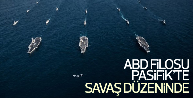 Amerikan donanması Pasifik'te savaş düzenine geçti