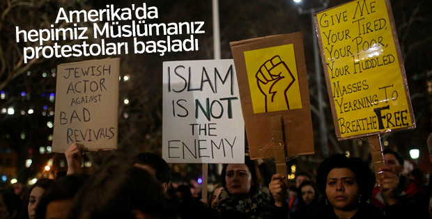 Amerikalılardan 'Hepimiz Müslümanız' sloganları