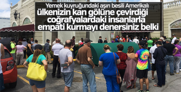 Sıcak çorba için saatlerce sıra bekleyen Amerikalılar