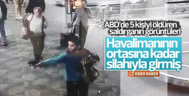 ABD'deki silahlı havalimanı saldırısının görüntüsü