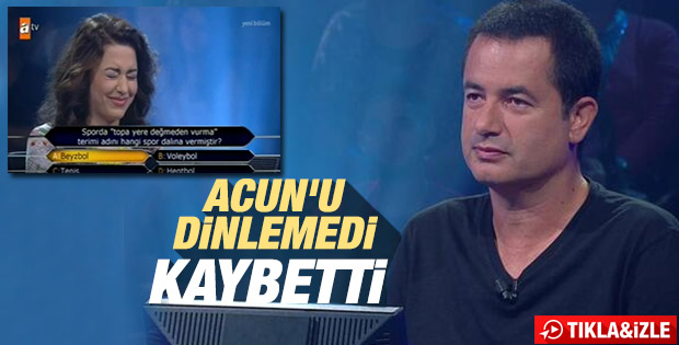 Acun Ilıcalı'yı dinlemeyen yarışmacı kaybetti