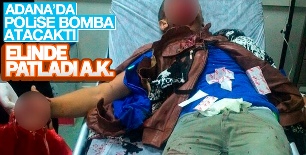Polise atmak istediği bomba elinde patladı