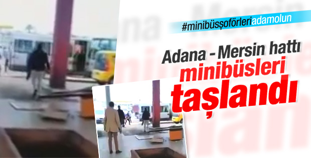 Adana'da TOK minibüsleri taşlandı