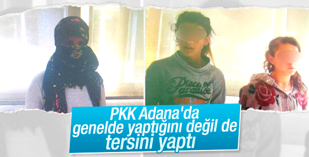 Adana'da PKK'lı kızlar erkek kılığına girdi