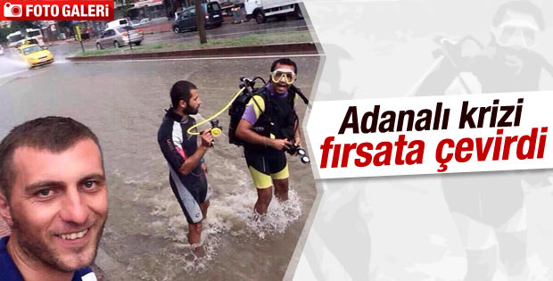 Adana'da sağanak yağış hayatı felç etti