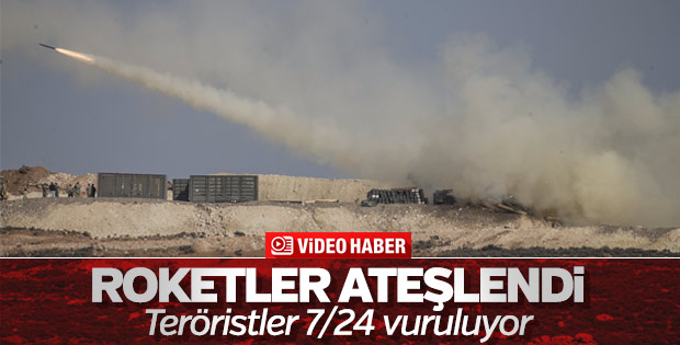 Afrin'deki YPG hedeflerinin vurulduğu an