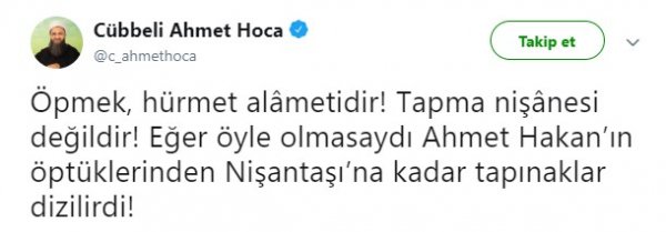 Cübbeli Ahmet'ten, Ahmet Hakan'a protez kol cevabı