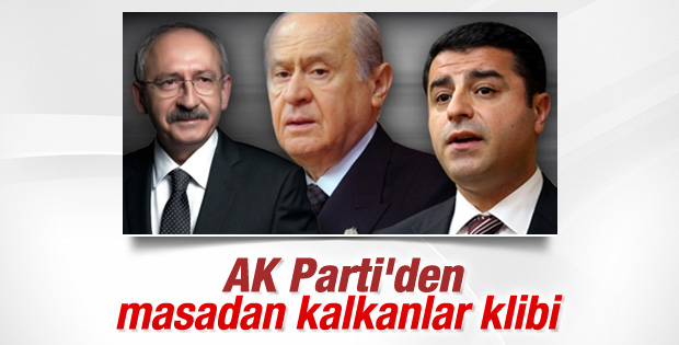 AK Parti'den masadan kalkan muhalefete klipli cevap