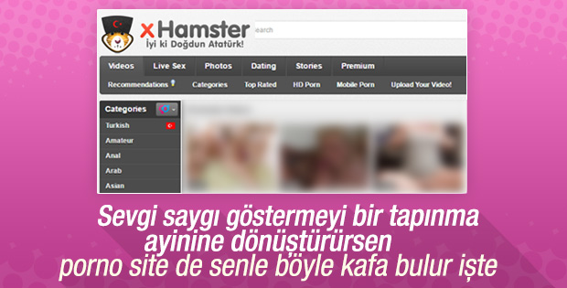 Porno sitesinden Atatürk'lü 19 Mayıs kutlaması