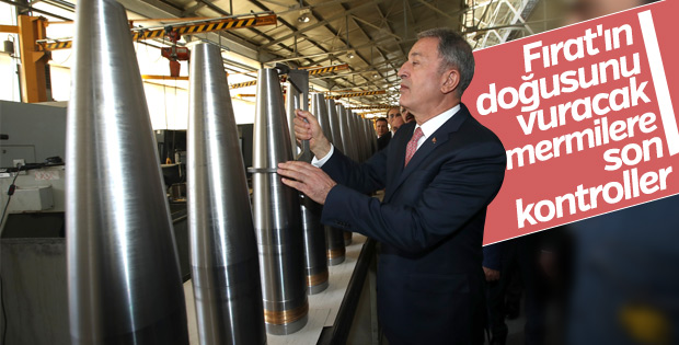 Hulusi Akar hazırlanan mühimmatları inceledi