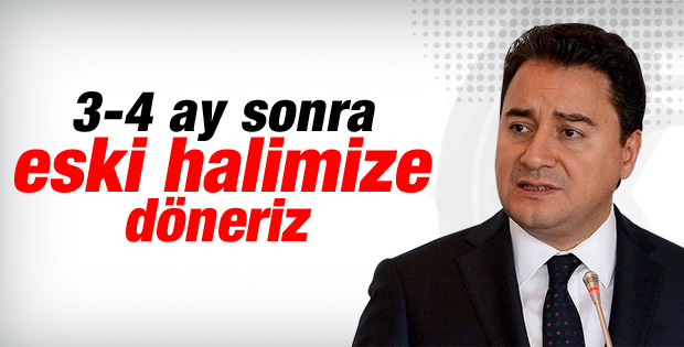 Ali Babacan: 3-4 ay sonra eski halimize geri döneriz