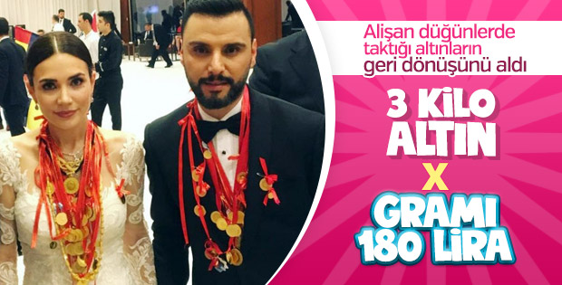 Alişan'a 3 kilo altın takıldı