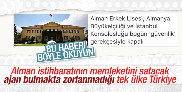 Alman Lisesi'nden sonra elçiliklerine de güvenlik tatili