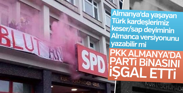 PKK yandaşları Hamburg'da SPD binasını bastı