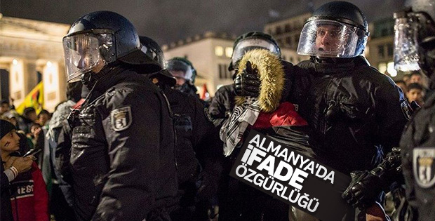 İsrail protestosuna Alman polisi müdahale etti